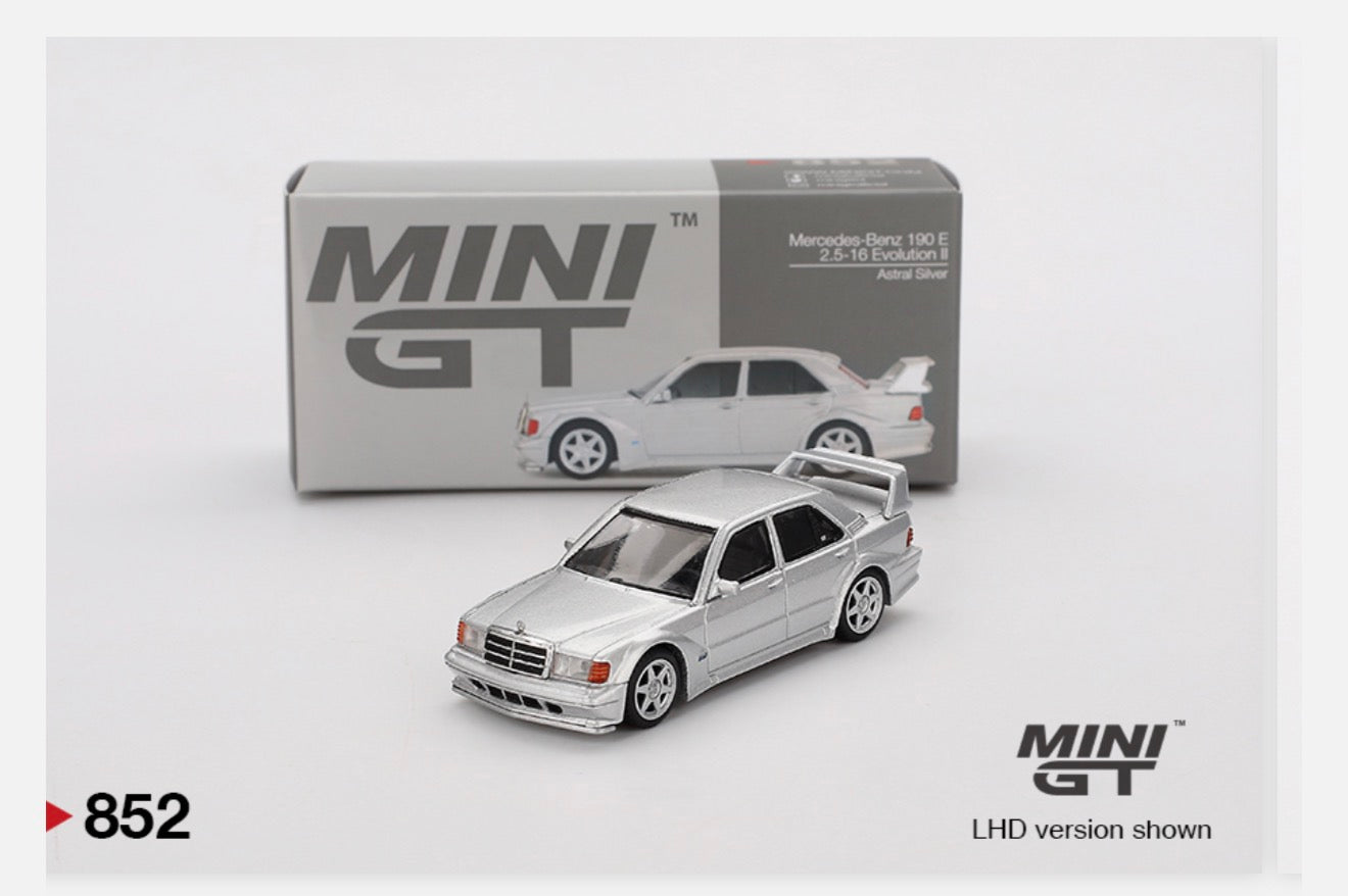 MiniGT 1:64 Mercedes-Benz 190E 2.5-16 Evolution II Astral Silver #852