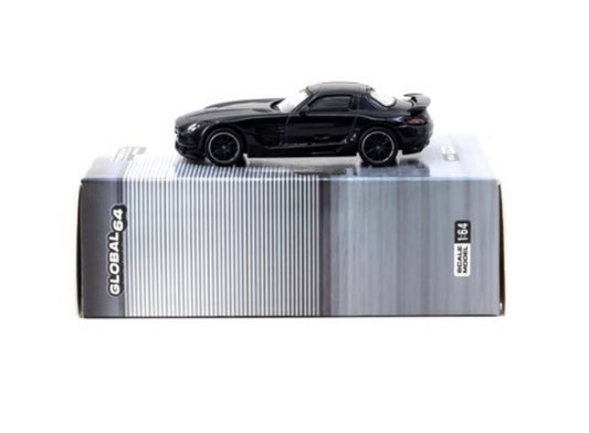 Tarmac Works 1:64 Mercedes-Benz SLS AMG Coupé Black Series Black Metallic - Singapore Special Edition - GLOBAL64