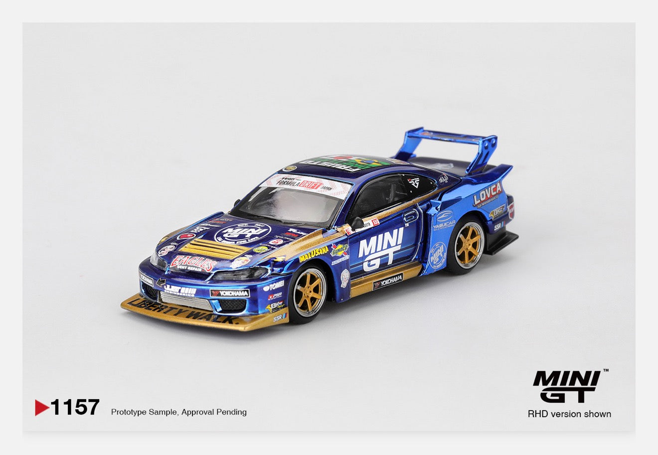 MiniGT 1:64 Nissan Silvia (S15) LB-Super Silhouette #555 Team MINI GT Liberty Walk 2025 Formula Drift #1157