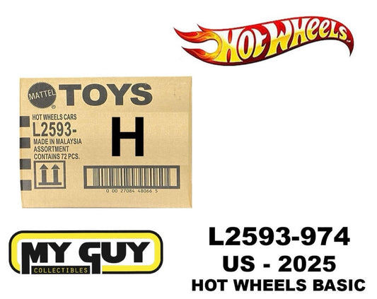 Hot Wheels 1:64 Basic Cars USA Assortment 2025 H Factory Sealed Case