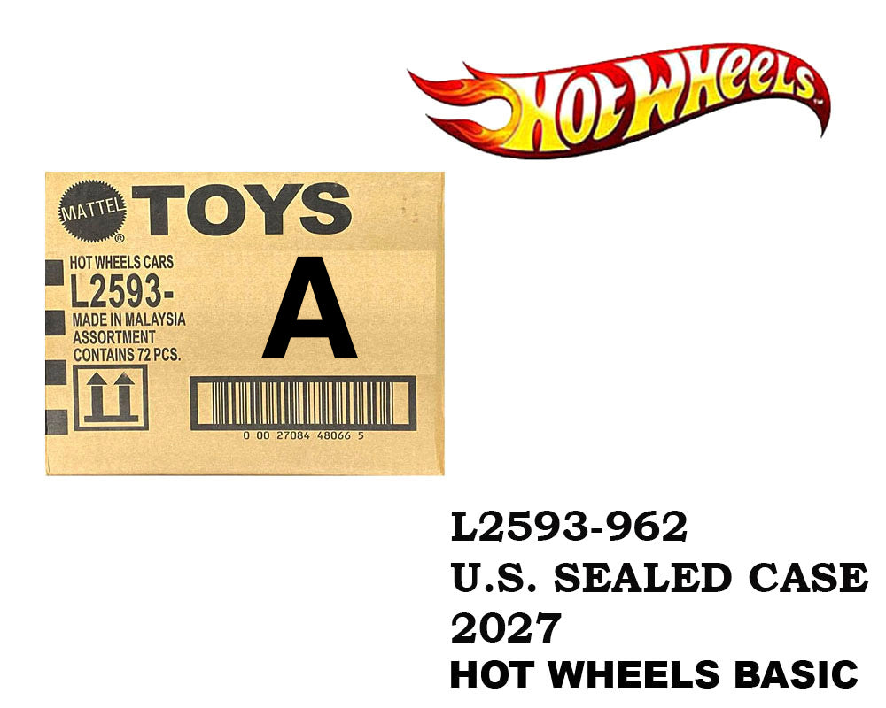 Hot Wheels 1:64 Mainline Cars USA Assortment - 2027 A Factory Sealed Case