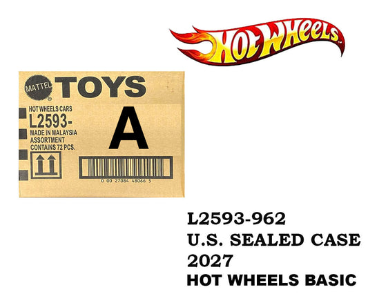 Hot Wheels 1:64 Mainline Cars USA Assortment - 2027 A Factory Sealed Case