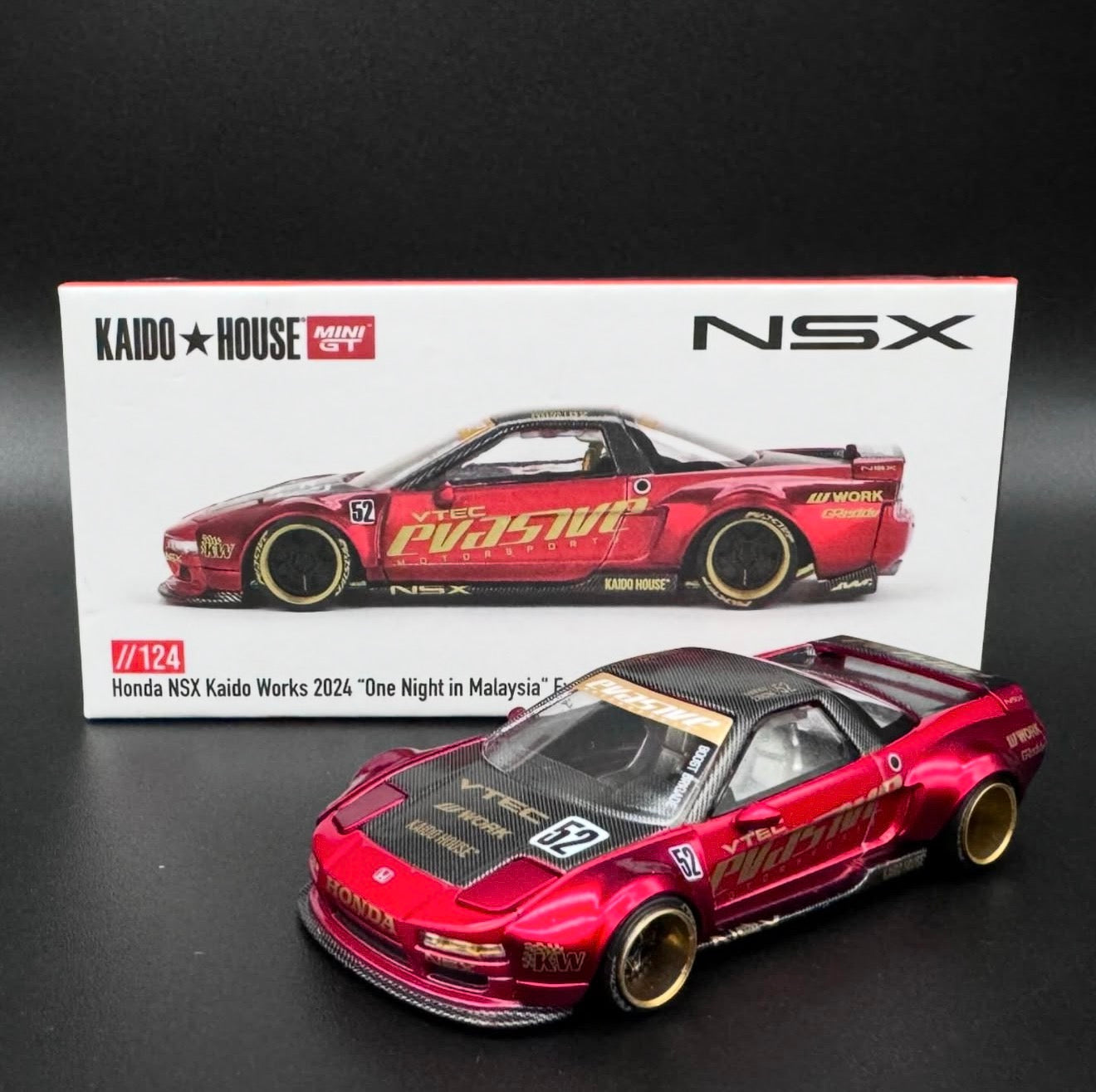 Kaido House 1:64 2024 MDX “One Night In Malaysia” DINNER Exclusive Honda NSX V2 Kaido Works Red Pearl - KHMG124