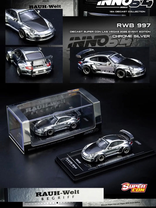 Inno64 1:64 RWB 997 Silver Chrome - 2026 Diecast SuperCon Exclusive