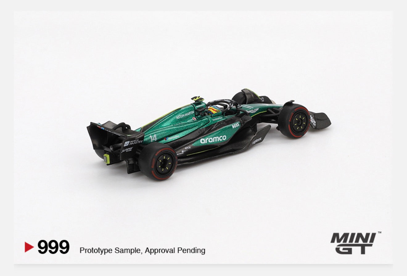 MiniGT 1:64 Aston Martin AMR24 #14 Fernando Alonso 2024 F1 Bahrain GP #999
