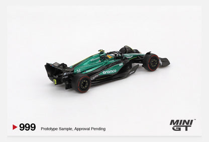 MiniGT 1:64 Aston Martin AMR24 #14 Fernando Alonso 2024 F1 Bahrain GP #999