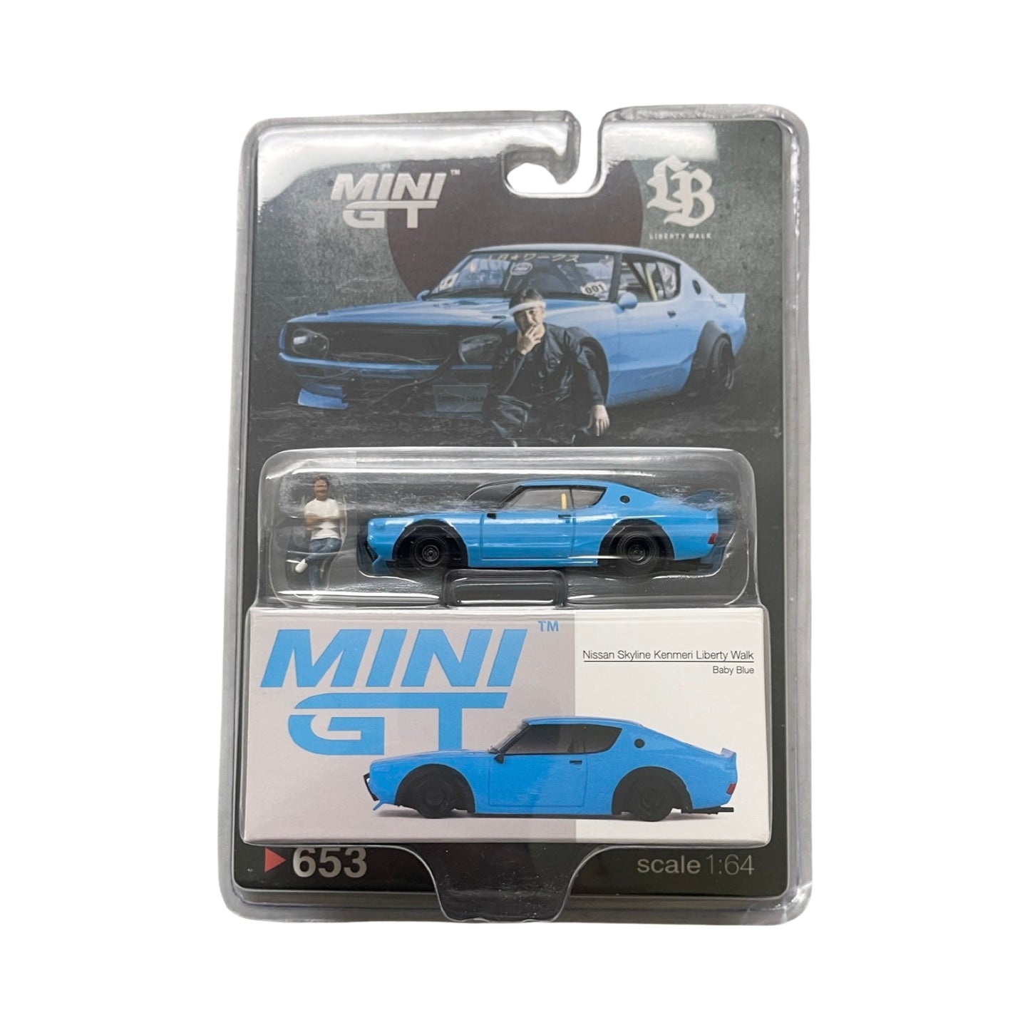 MiniGT 1:64 Nissan Skyline Kenmeri LBWK Liberty Walk - Baby Blue #653