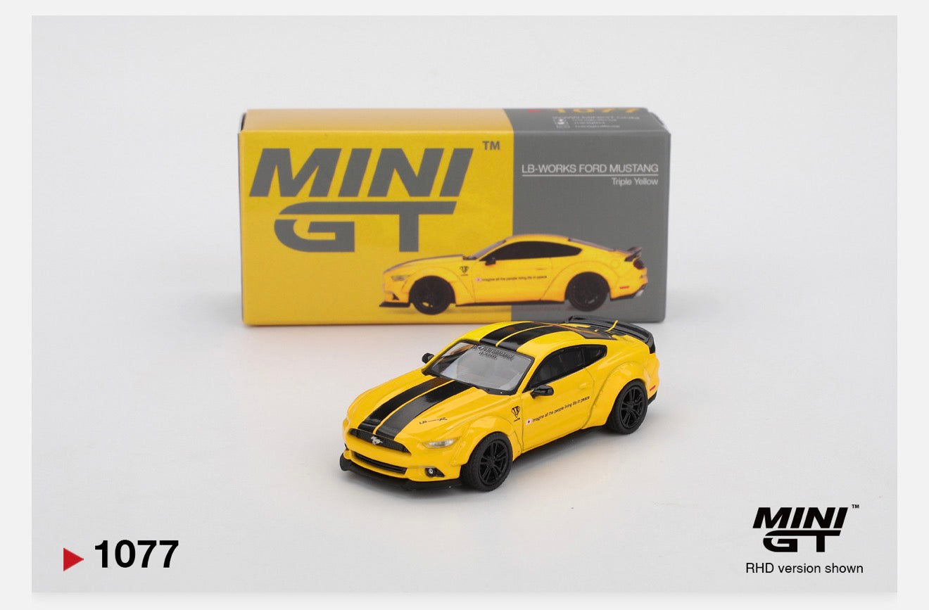 MiniGT 1:64 LB Works Ford Mustang Triple Yellow #1077
