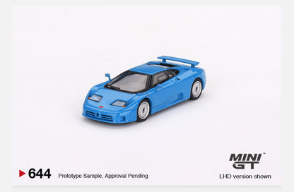 MiniGT 1:64 Bugatti EB110 GT – Blu – MiJo Exclusive #644