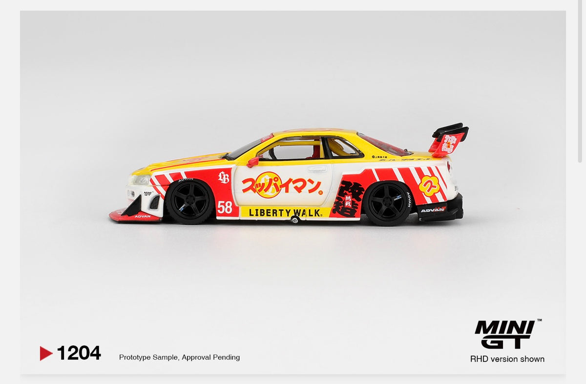 MiniGT 1:64 Nissan LB-ER34 Super Silhouette SKYLINE Suppaiman Okinawa #1204