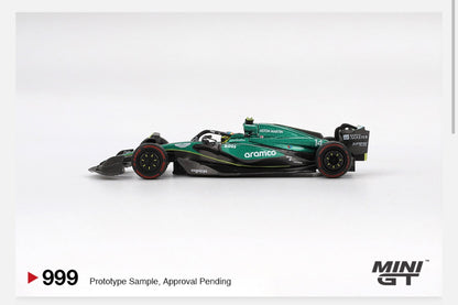 MiniGT 1:64 Aston Martin AMR24 #14 Fernando Alonso 2024 F1 Bahrain GP #999