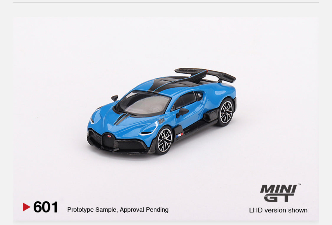 MiniGT 1:64 Bugatti Divo – Blu Bugatti – MiJo Exclusive #601