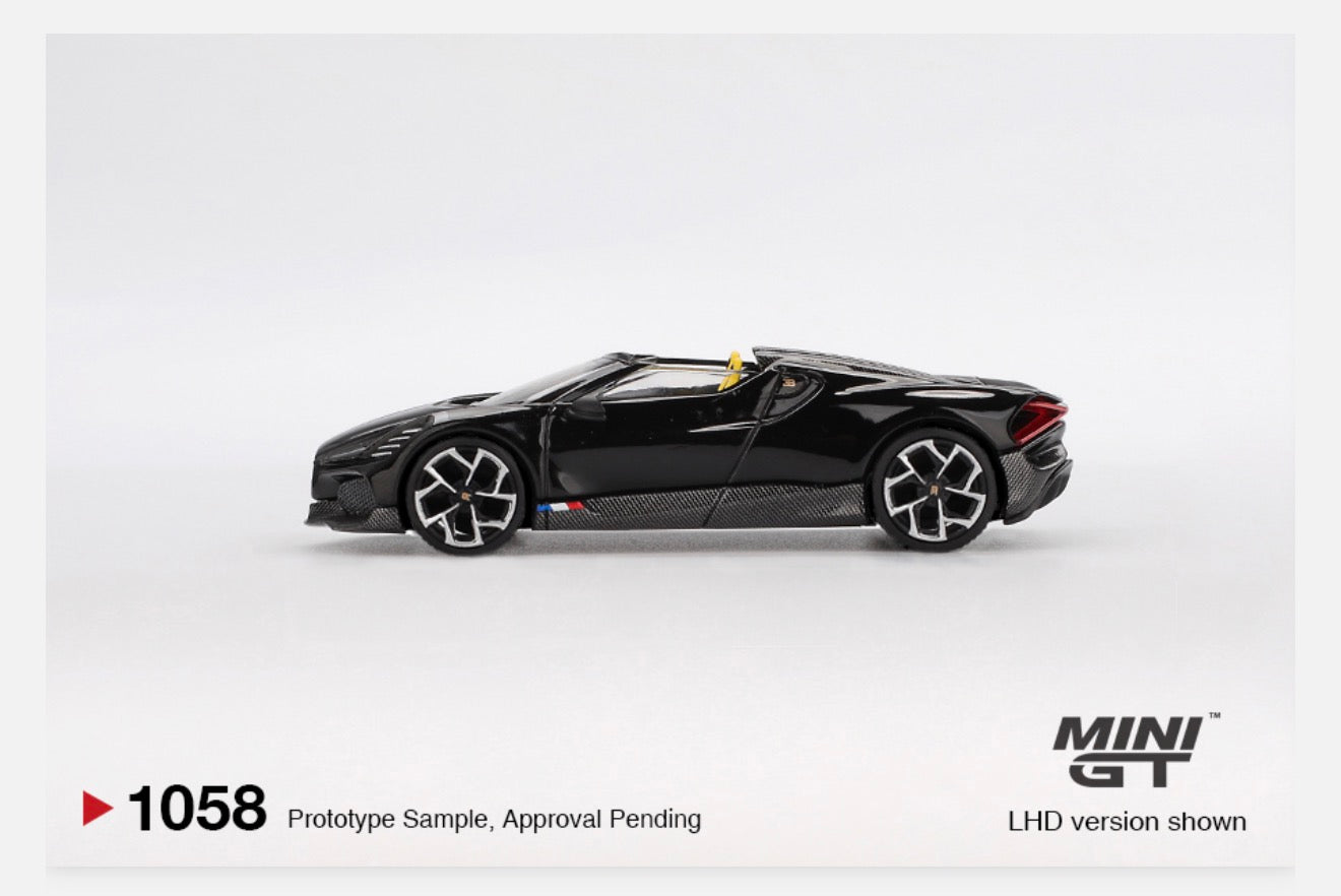 MiniGT 1:64 Bugatti W16 - Mistral Black #1058