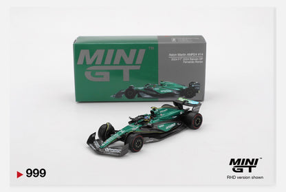 MiniGT 1:64 Aston Martin AMR24 #14 Fernando Alonso 2024 F1 Bahrain GP #999