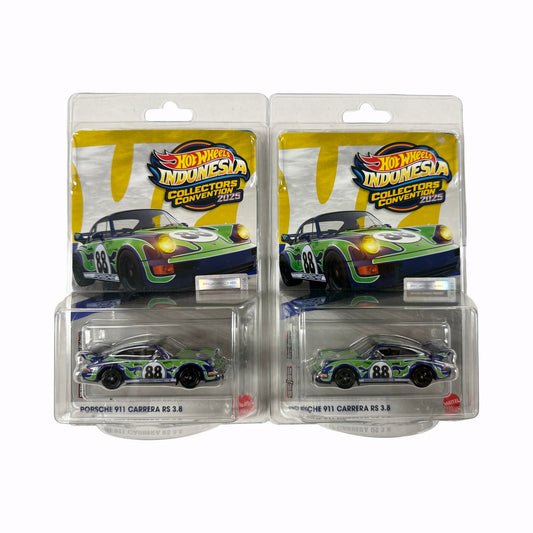 Hot Wheels 1:64 2025 Indonesia Collectors Convention Porsche 911 Carrera RS 3.8 *Pair, Left & Right Facing*