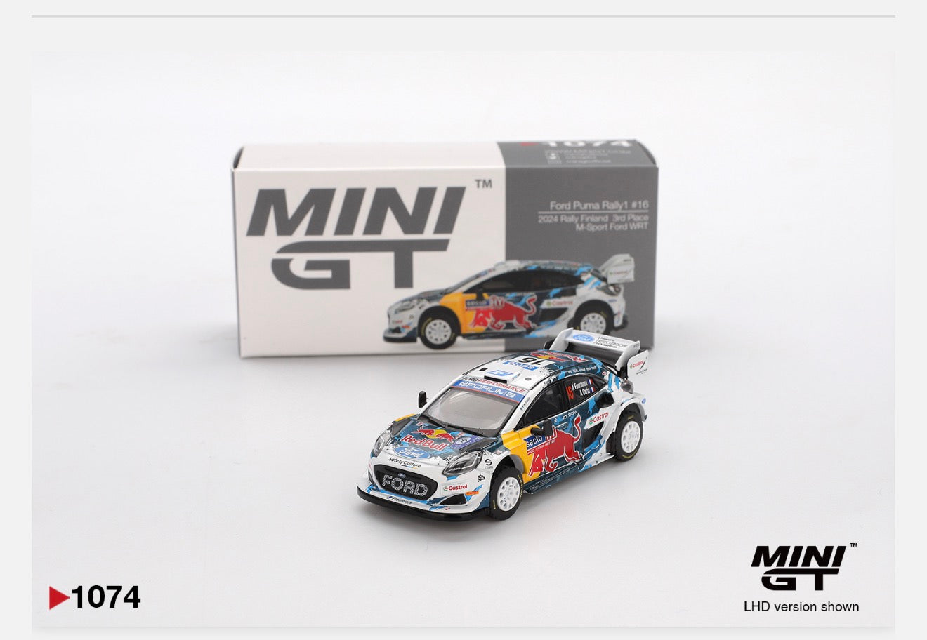 MiniGT 1:64 Ford Puma Rally1 #16 M-Sport Ford WRT 2024 Rally Finland 3rd Place #1074