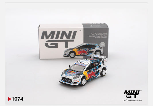 MiniGT 1:64 Ford Puma Rally1 #16 M-Sport Ford WRT 2024 Rally Finland 3rd Place #1074