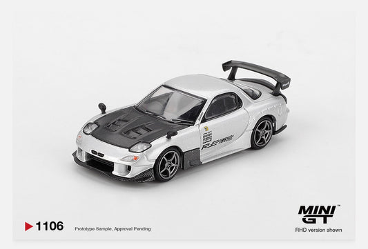 MiniGT 1:64 Mazda RX-7 RE-Amemiya Silver Metallic #1106