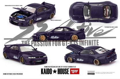 Kaido House 1:64 Nissan Skyline GT-R (R33) Carbon R V2 - Regular & Chase PAIR