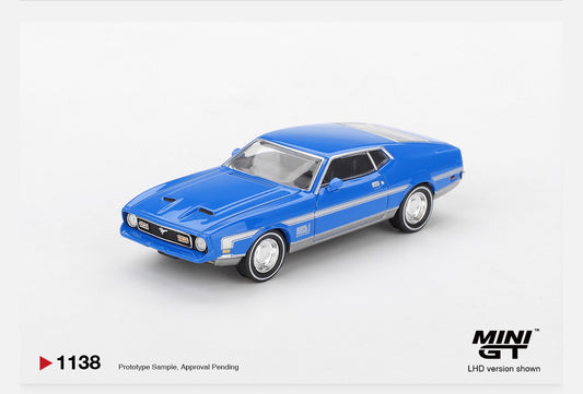 MiniGT 1:64 Ford Mustang Mach 1 Grabber Blue #1138