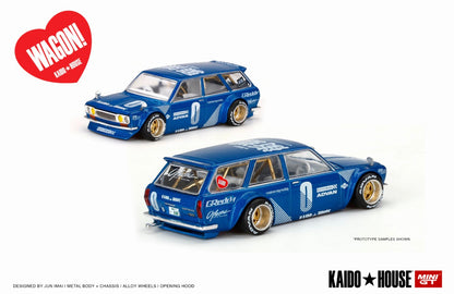 Kaido House 1:64 Datsun 510 Wagon Blue - Regular & Chase PAIR