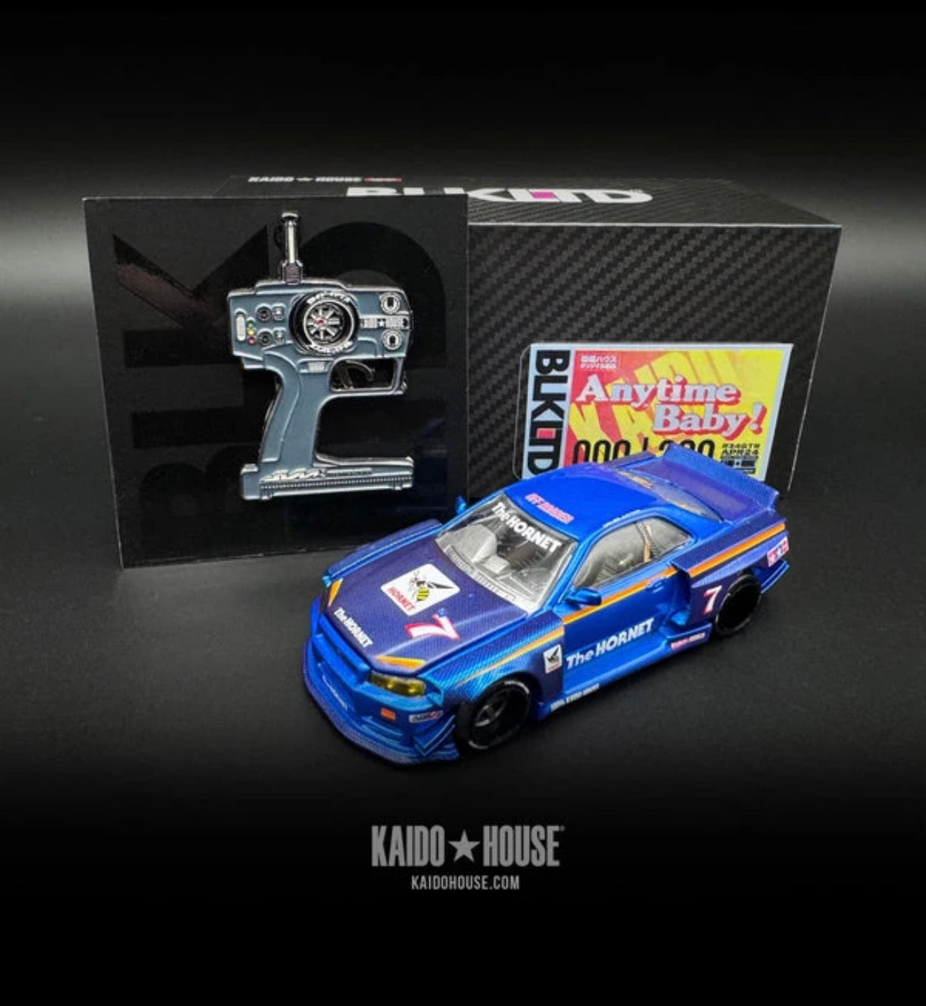 Kaido House 1:64 BLKLTD Nissan Skyline GT-R (R34) TAMIYA x KAIDO HOUSE "The Hornet" With Pin - KHMG104
