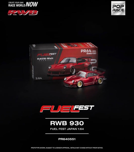 **Limit 2** Pop Race 1:64 2026 Fuel Fest Japan RWB 930 - Red Chrome