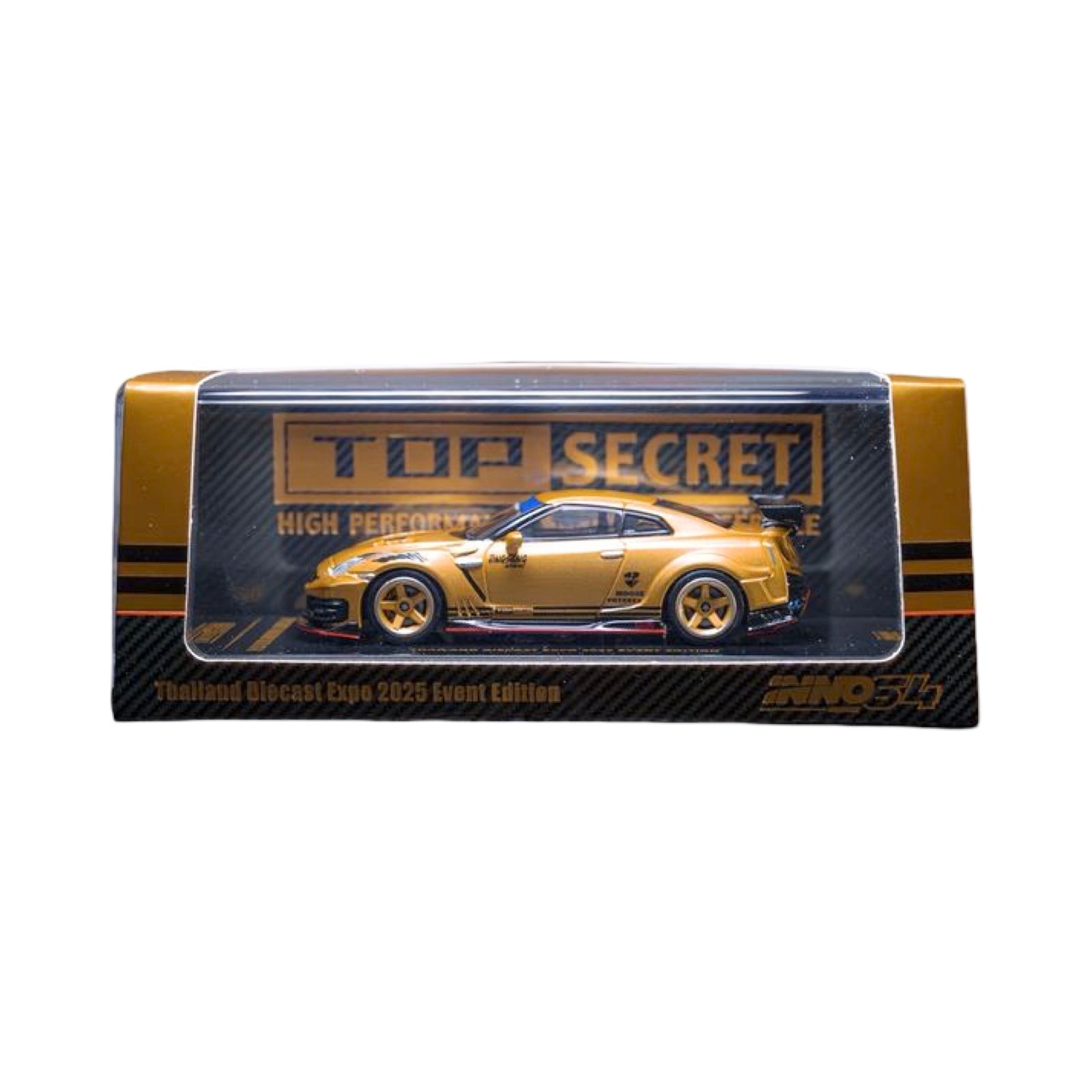 TOP SECRET Nissan GT-R ミニカー ゴールド Inno64 1:64 Top Secret Nissan GT-R R35 GOLD - 2025 Thailand