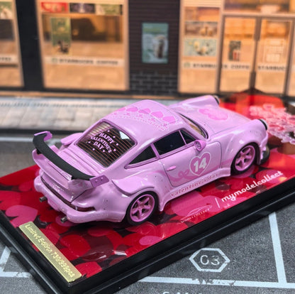 MyModelCollect 1:64 Porsche RWB 930 GT Wing - Pink Valentines Day