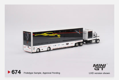 MiniGT 1:64 Corvette Racing C8.R Racing Transporter Set - MGTS0009