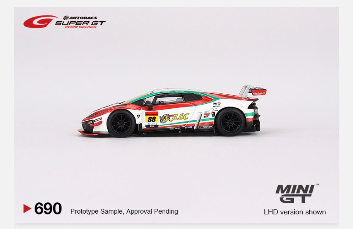 MiniGT 1:64 Japan Exclusive Lamborghini Huracán GT3 EVO2 #88 “JLOC Lamborghini GT3” JLOC 2023 Super GT Series #690