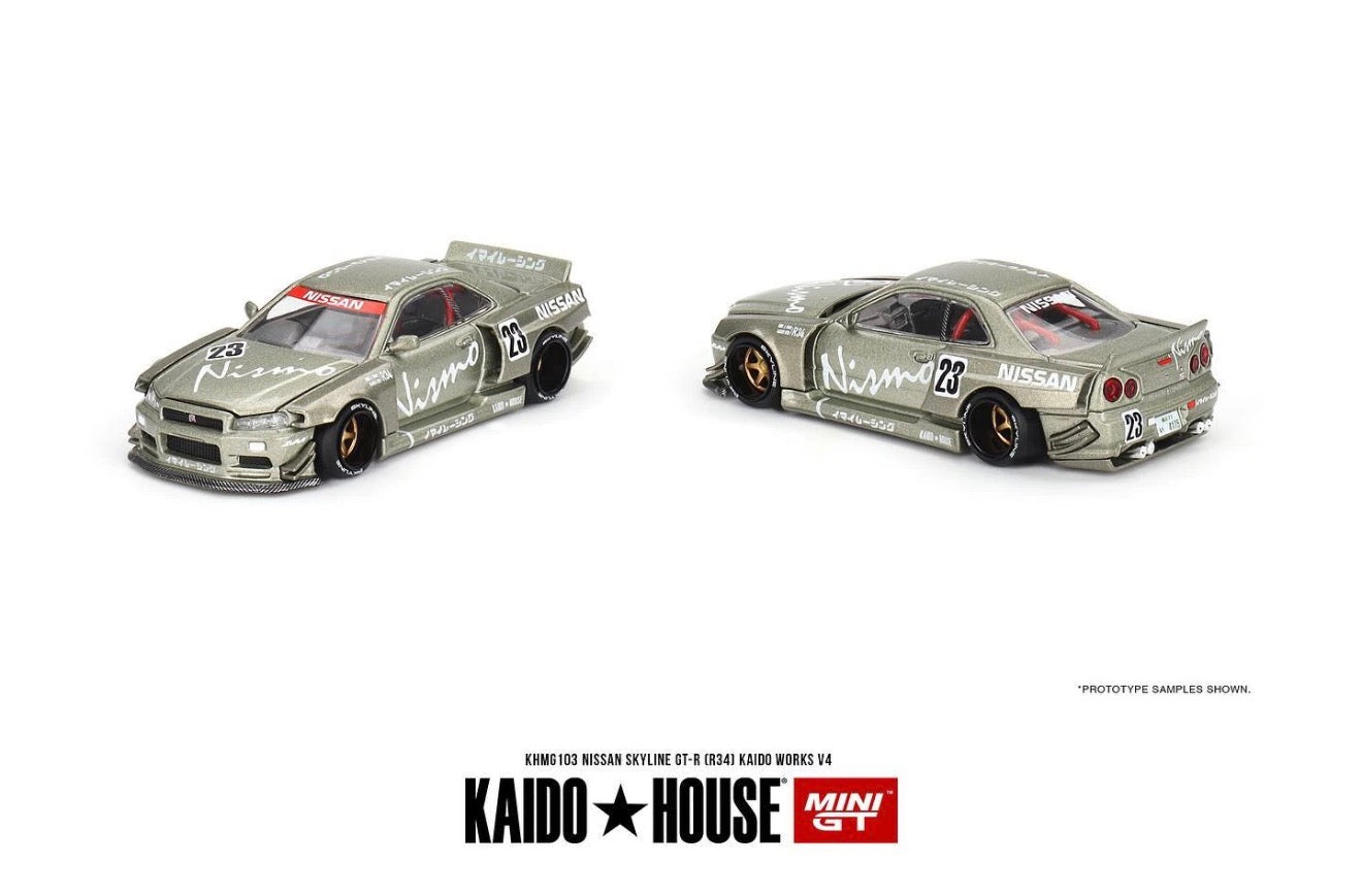 Kaido House 1:64 Nissan Skyline GT-R (R34) Kaido Works V4 - Regular & Chase PAIR