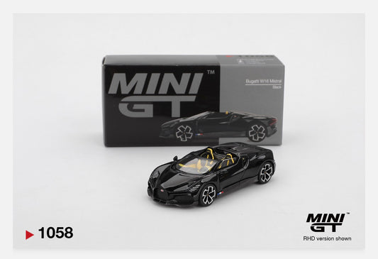 MiniGT 1:64 Bugatti W16 - Mistral Black #1058