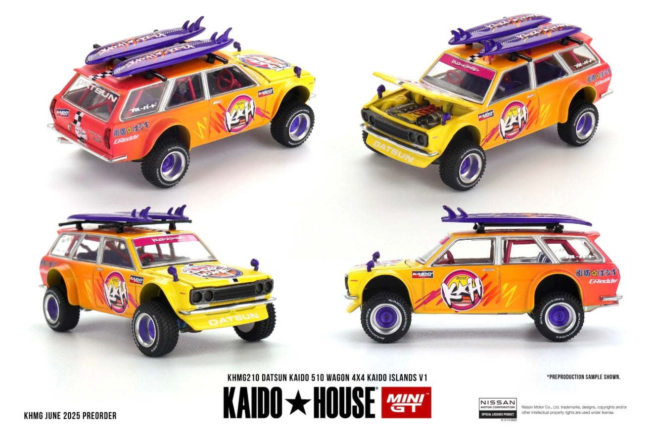 Kaido House 1:64 Datsun Kaido 510 Wagon 4x4 Kaido Islands V1 - Regular & Chase PAIR