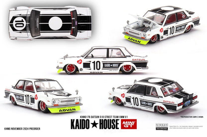 Kaido House 1:64 Datsun 510 Street Team XMM V1 - Regular & Chase PAIR