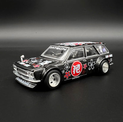 Kaido House 1:64 BLKLTD JDM5 Datsun KAIDO 510 Wagon Hanami Black Limited With Pins - KHMG015