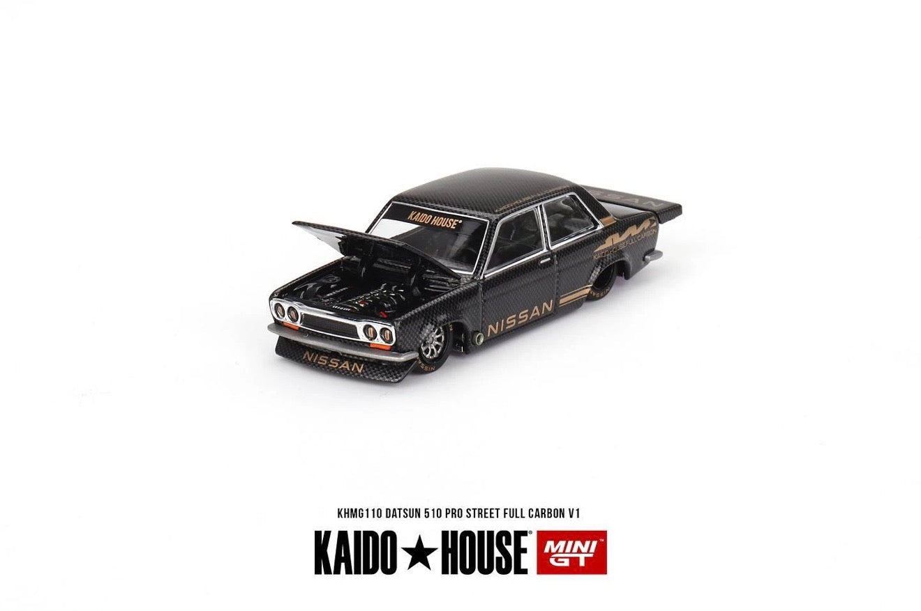 Kaido House 1:64 Datsun 510 Pro Street Full Carbon V1 - Regular & Chase PAIR