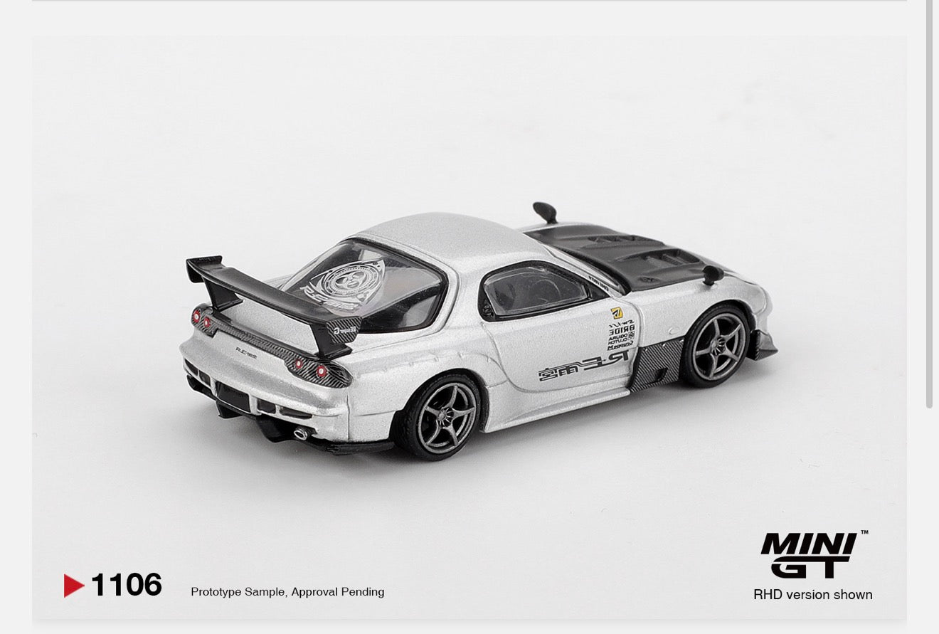 MiniGT 1:64 Mazda RX-7 RE-Amemiya Silver Metallic #1106