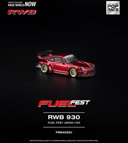 **Limit 2** Pop Race 1:64 2026 Fuel Fest Japan RWB 930 - Red Chrome
