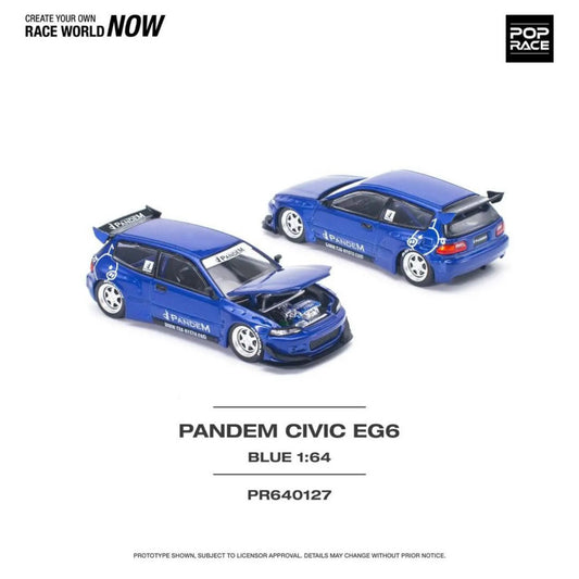 Pop Race 1:64 Pandem Civic EG6 v1.5 - Metallic Blue