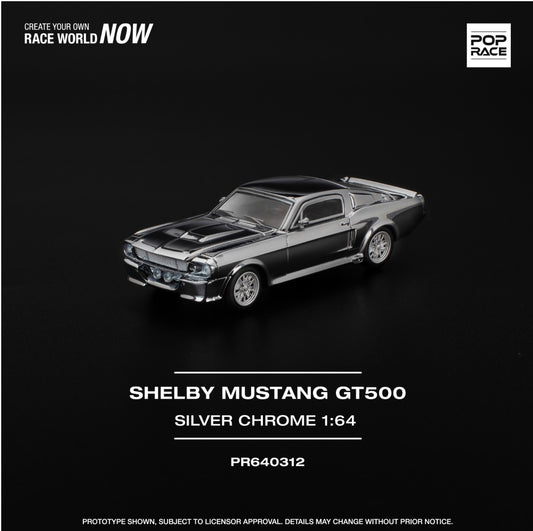 Pop Race 1:64 Shelby Mustang GT500 - Silver Chrome
