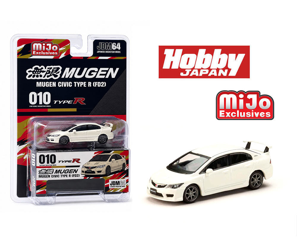 Hobby Japan 1:64 Honda Mugen Civic RR (FD2) – Championship White – MiJo Exclusive