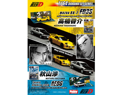 Hobby Japan 1:64 Initial D Diorama Set Series Toyota Corolla Levin (AE86) Wataru Akiyama VS Keisuke Takahashi