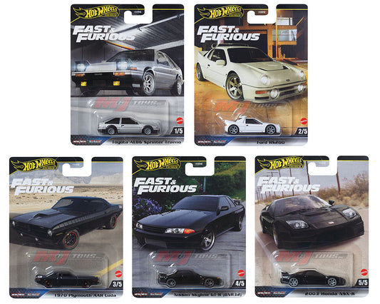 Hot Wheels 1:64 Premium 2023 Fast & Furious - E Assortment Set Of 5