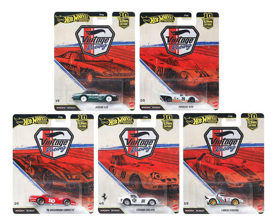 Hot Wheels 1:64 Premium Car Culture 2026 Vintage Racing 961T Assortment - Set Of 5