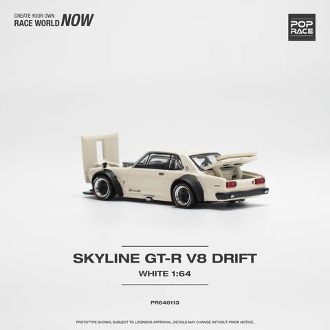 Pop Race 1:64 Nissan Skyline GT-R V8 Drift (Hakosuka) - White