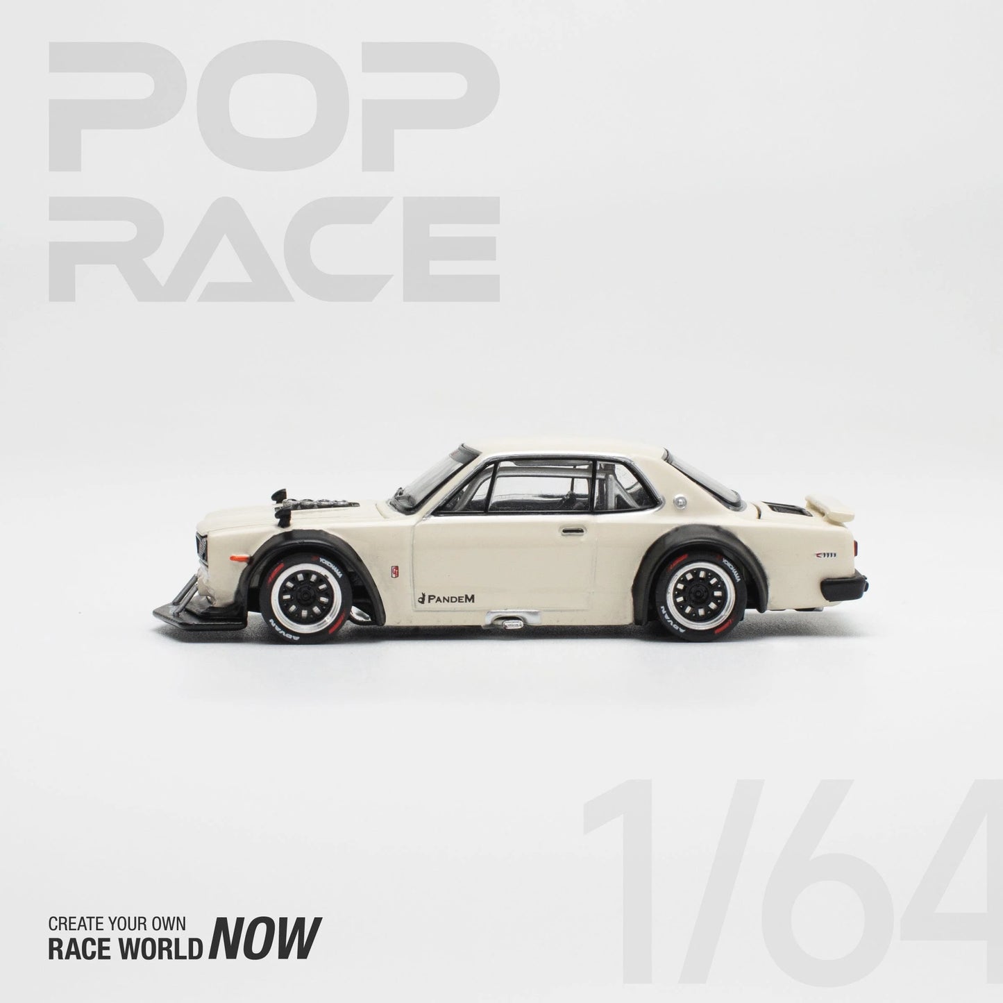 Pop Race 1:64 Nissan Skyline GT-R V8 Drift (Hakosuka) - White