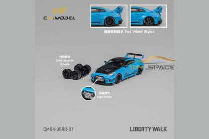 Cm Model R35 CM Model 1:64 LB Silhouette Works Nissan R35 GT-RR - Blue ...