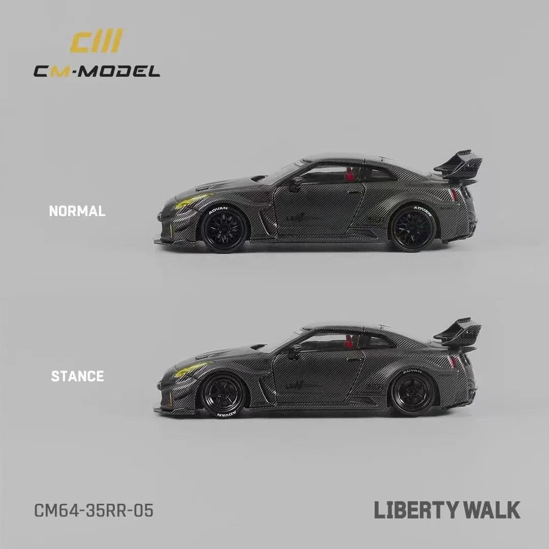 CM Model 1:64 LB Silhouette Works Nissan R35 GT-RR - Black Carbon Fiber