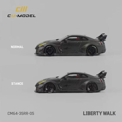 CM Model 1:64 LB Silhouette Works Nissan R35 GT-RR - Black Carbon Fiber